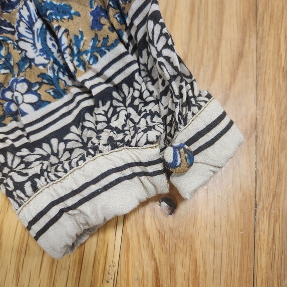 Faherty Noami Floral Boho Peasant Blouse With Fairfield Border - Picture 6 of 10